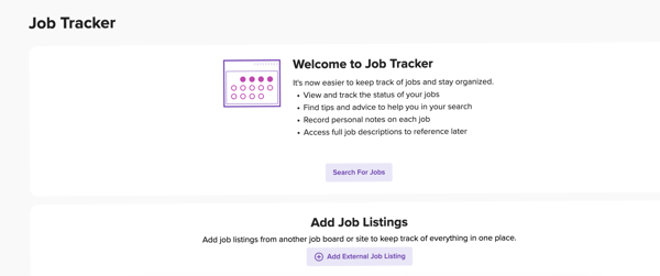 Job tracker on Monster.com