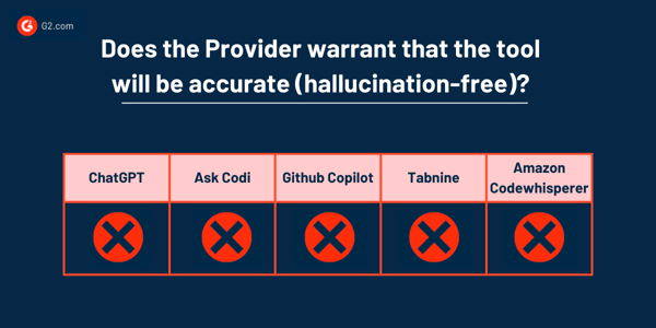 Does the Provider warrant that the tool will be accurate (hallucination-free)?