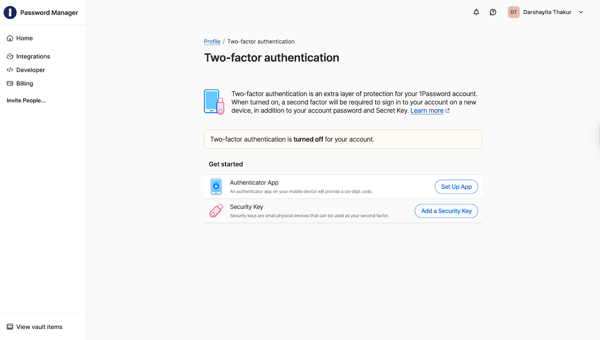 1Password authentication capabilities