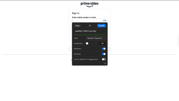 1Password autofill