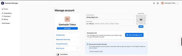 1Password emergency access