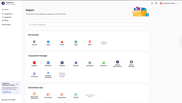 1Password import from other sources