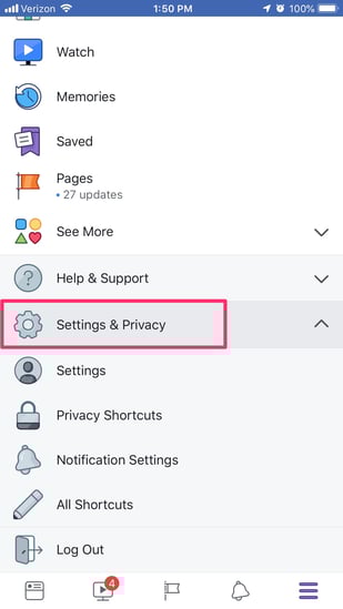 change facebook password step 2