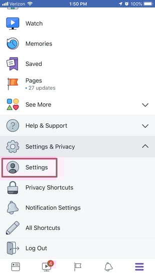 change facebook password step 3