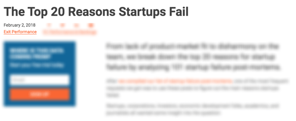 reasons startups fail