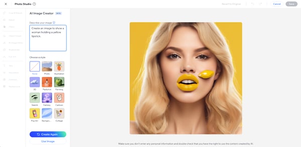 AI image generator (Wix)