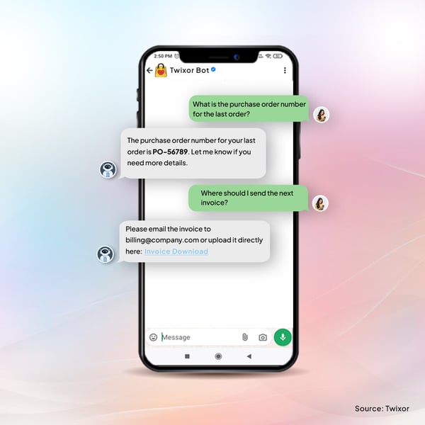 Example of a chat with AI-powered chatbots 