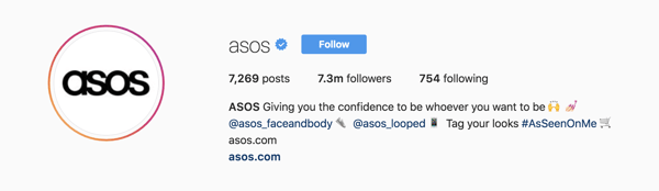 ASOS instagram