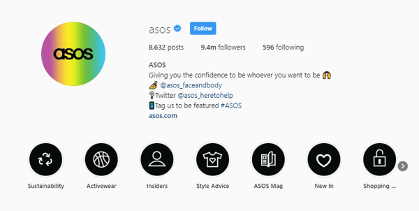 ASOS IG bio