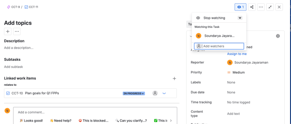 Addin watchers on Jira
