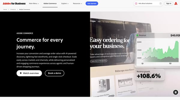 Adobe Commercce homepage