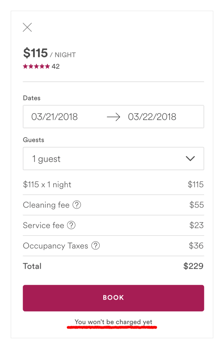 Airbnb UX writing example