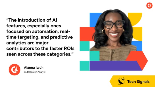 Alanna Iwuh G2 Sr. research analyst on time to ROI across brand intelligence, audience intelligence, social media analytics, media monitoring software