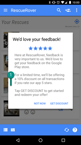 android customer rating request