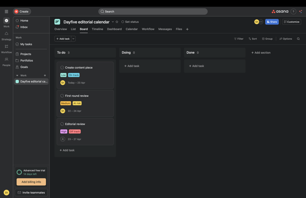 Asana Setting up