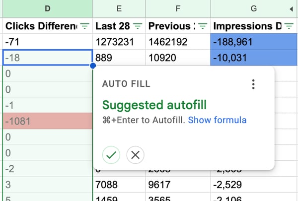 Auto-fill in Google Sheets