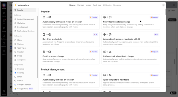 Automations in ClickUp