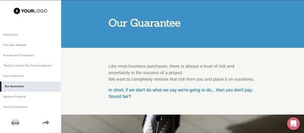 our guarantee page