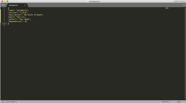 example of json code file for discord bot