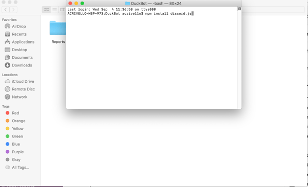 Use npm to install your bot and grant access to libraries your bot code references