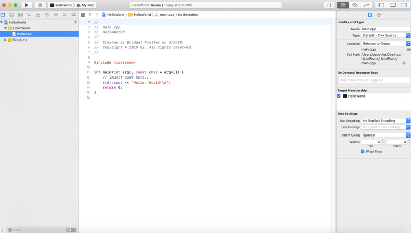 main.app in the left pane