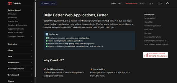 CakePHP rapid application development