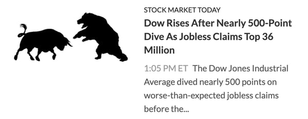 stock market title example