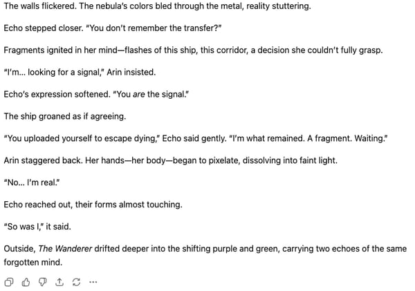 ChatGPT creative writing task 2
