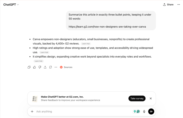 ChatGPT summarization task