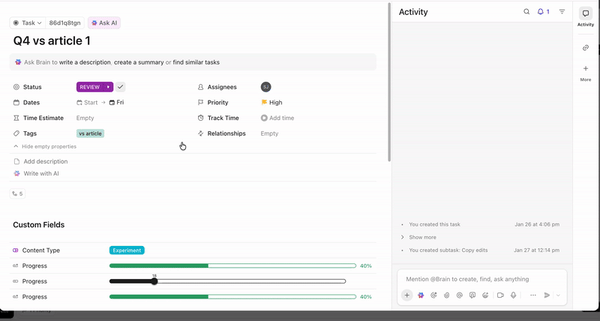 ClickUp task management