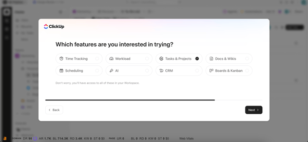 Clickup onboarding