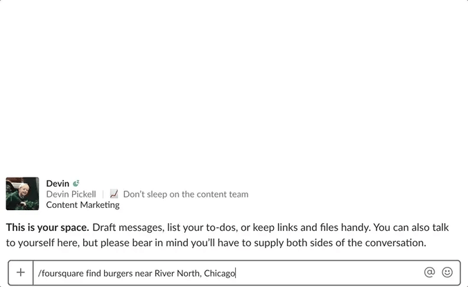 Foursquare-Slack-command