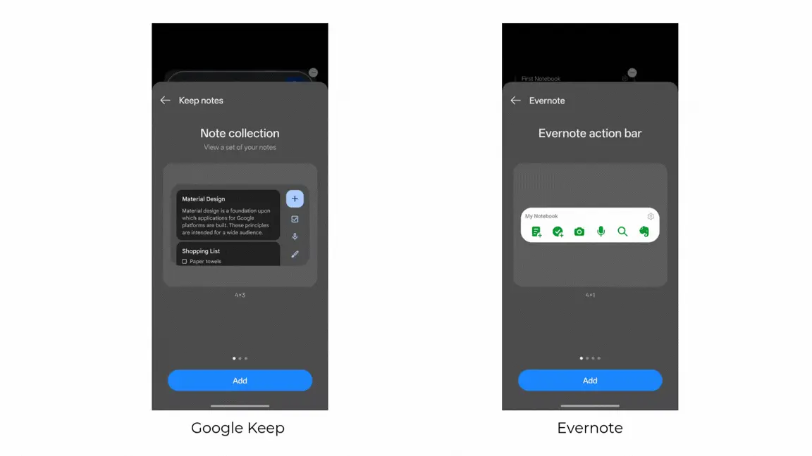 google keep vs evernote widget