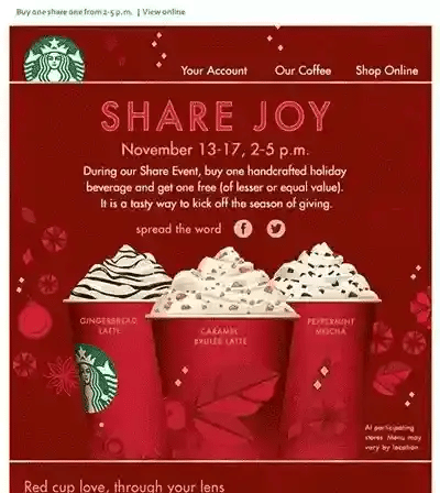 starbucks email example