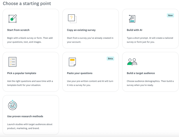 Creating survey using SurveyMonkey