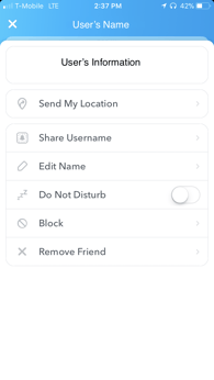 Delete or block Snapchat friend 2