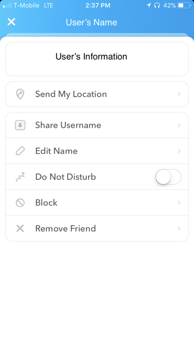 Delete or block Snapchat friend 2