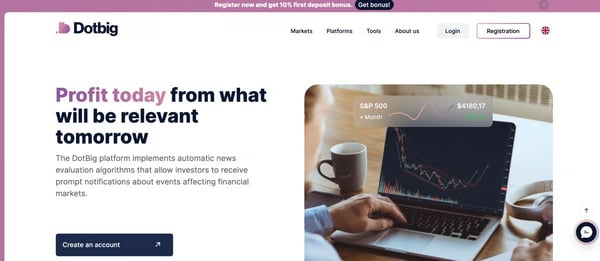 Dotbig Platform's website