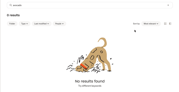 Dropbox file search test