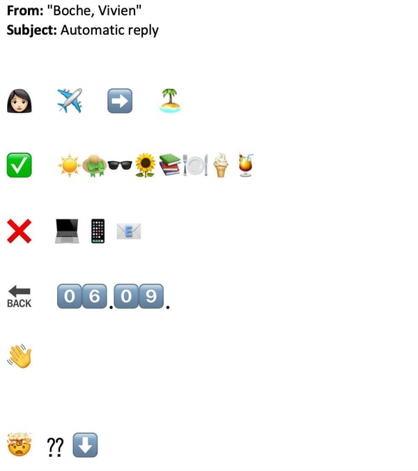 emoji out-of-office message example