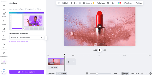 Editing on Canva