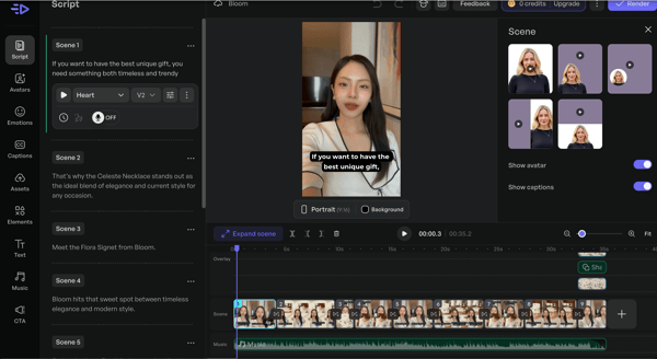 Editing the video on Creatify AI