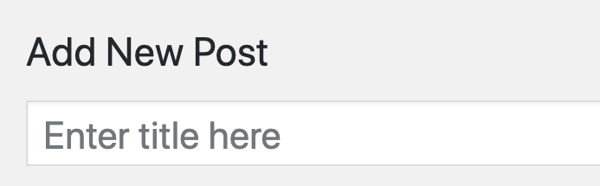Add a Title to a WordPress Blog