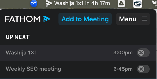 Fathom meeting reminder