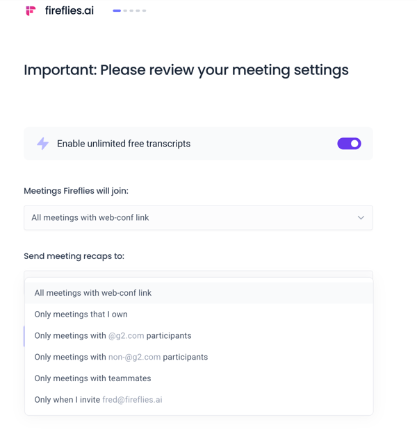 Fireflies onboarding