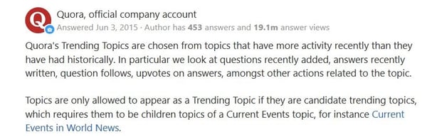 quora trends