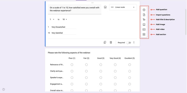 Google form Features