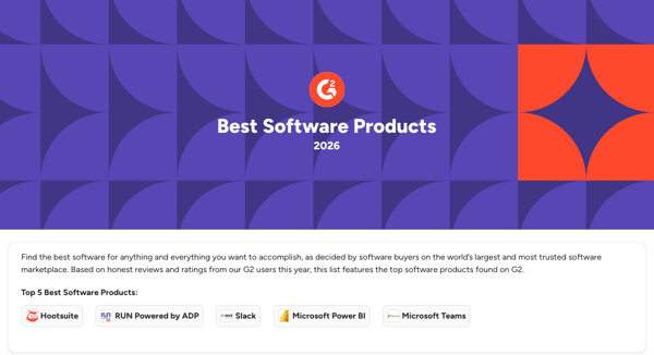G2 Best software awards