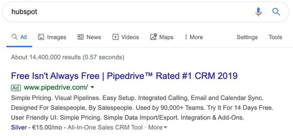 pipedrive hubspot ad