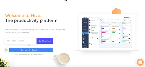 hive landing page